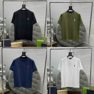 Áo phông nam nữ Premium Cotton PB thêu logo hình ngựa chiến binh ngực cổ bo dày dặn basic AP483P