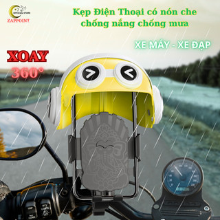 Giá Đỡ Điện Thoại Gắn Xe Máy ZAPPOINT có Mũ Bảo Hiểm che mưa che nắng xoay 360 độ chống rung chống sốc tiện lợi