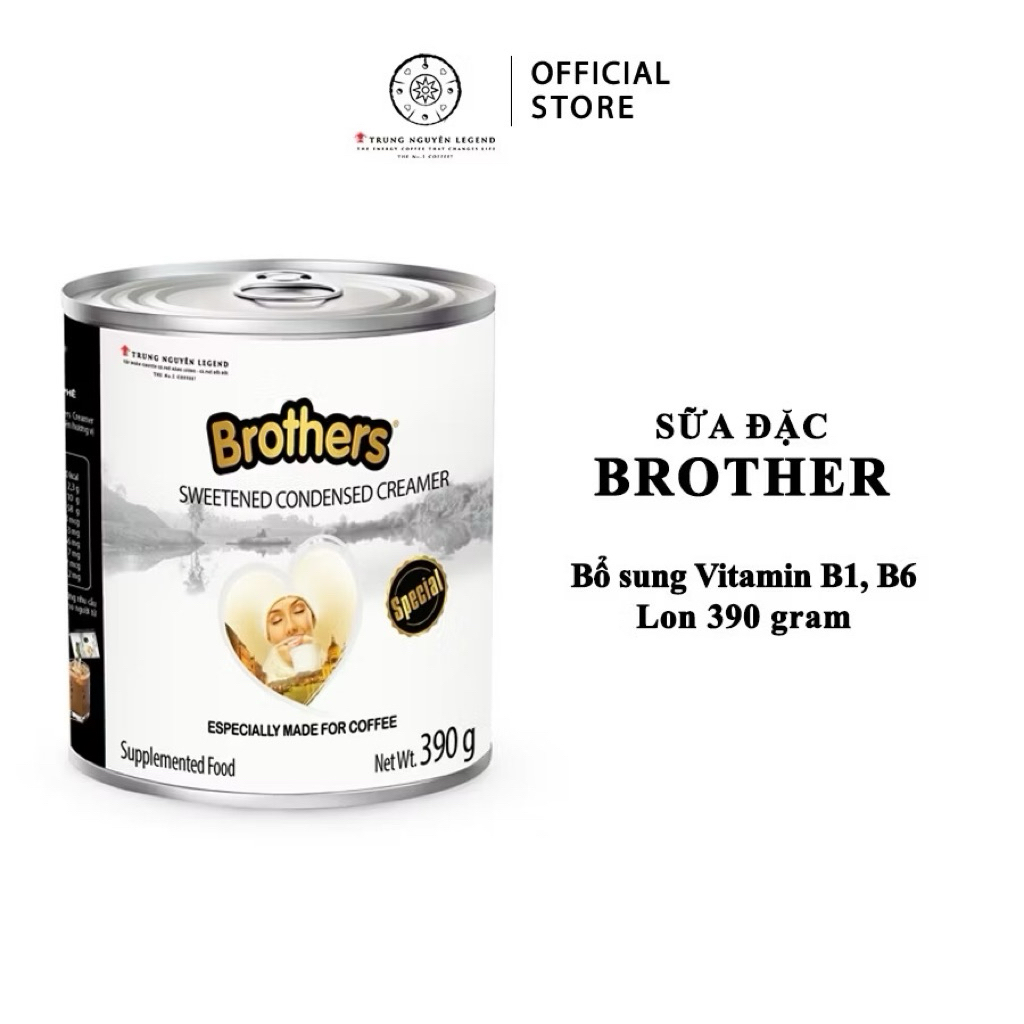 Sữa Đặc Có Đường Brothers Hộp 390g sản phẩm của Tập Đoàn Cà phê Trung Nguyên