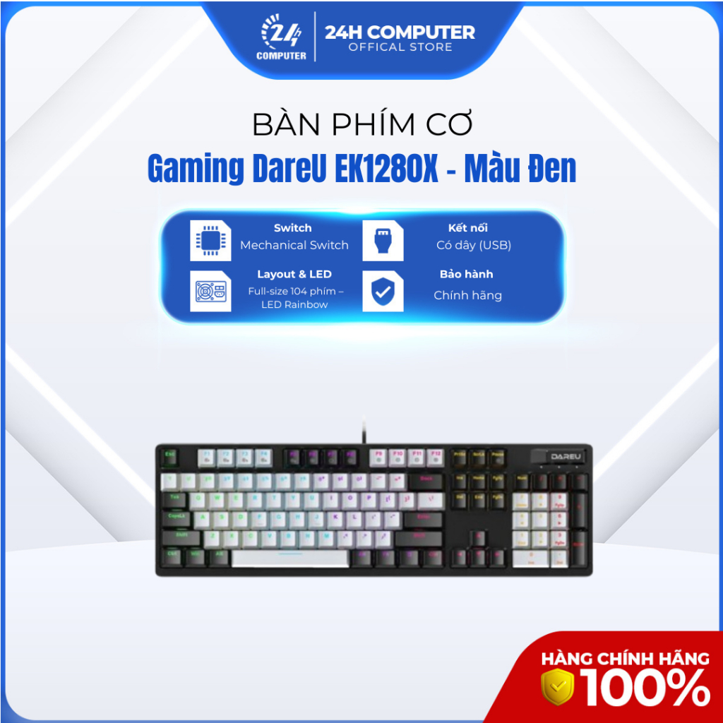 (FULL VAT) - Bàn phím cơ Dareu EK1280X Black