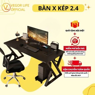  Bàn làm việc chữ X kiểu dáng chắc chắn sơn tĩnh điện mặt gỗ dày 1.5cm chống nước tuyệt đối Thương hiệu VEGOR LIFE BÀNX 