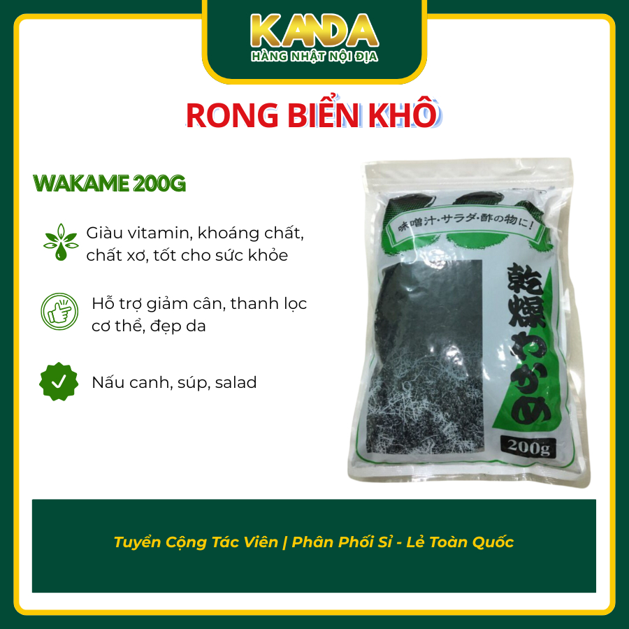 RONG BIỂN KHÔ WAKAME 200G