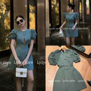  Váy đầm bò jean sexy basic tiểu thư sang chảnh dự tiệc cưới đi bar vintage hở ngực tay bồng chân váy ngắn thiết kế 