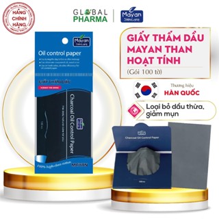 Giấy thấm dầu da mặt Mayan than hoạt tính (100 tờ)