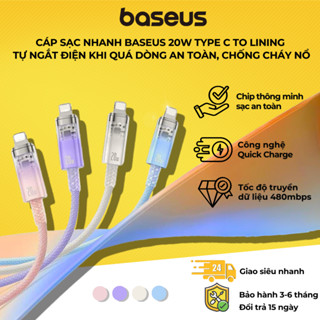 Dây sạc nhanh 20W tự ngắt điện sạc khi quá dòng quá nhiệt bảo vệ pin Baseus Explorer Cáp truyền dữ liệu
