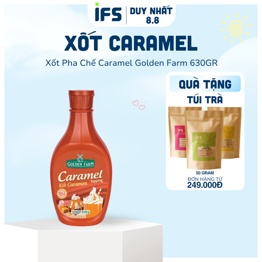 [HÀNG CẬN DATE] [SL Có Hạn] XỐT CARAMEL GOLDEN FARM 630GR - Nguyên Liệu Pha Chế IFS