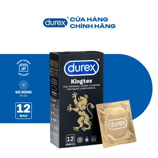 [Livestream] Bao cao su Durex Kingtex ôm sát, bôi trơn, size 49mm, hộp 12 bao