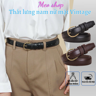Thắt lưng Nữ da đẹp Style Basic đơn giản dễ phối đồ TL019- dây lưng nữ mặt đồng tròn cài tiện lợi Meo shop