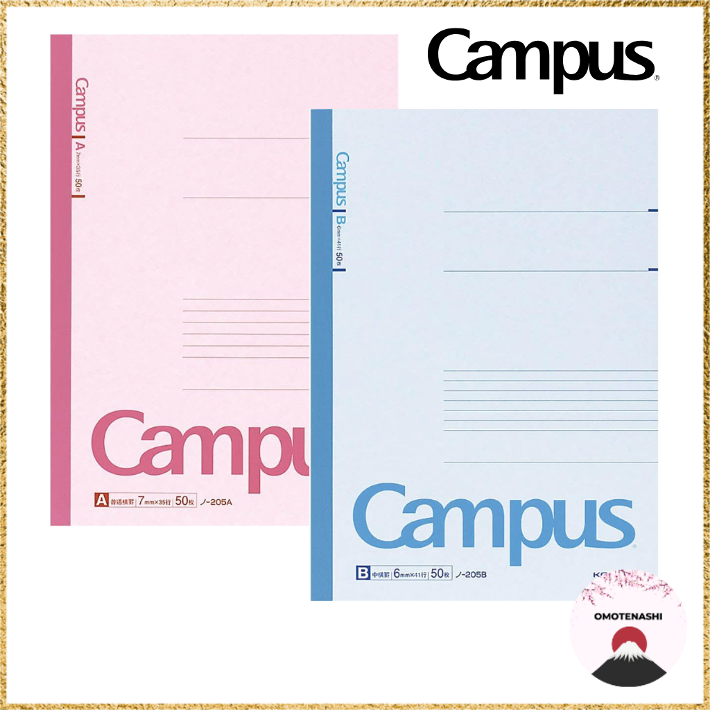 KOKUYO Campus Notebook A4 with B or A Grid (50 sheets) - Various Options