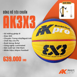 Bóng rổ chính hãng 3x3 của AKPRO, MOLTEN - Bóng rổ da, bóng rổ chuyên nghiệp cho sân OUTDOOR/INDOOR