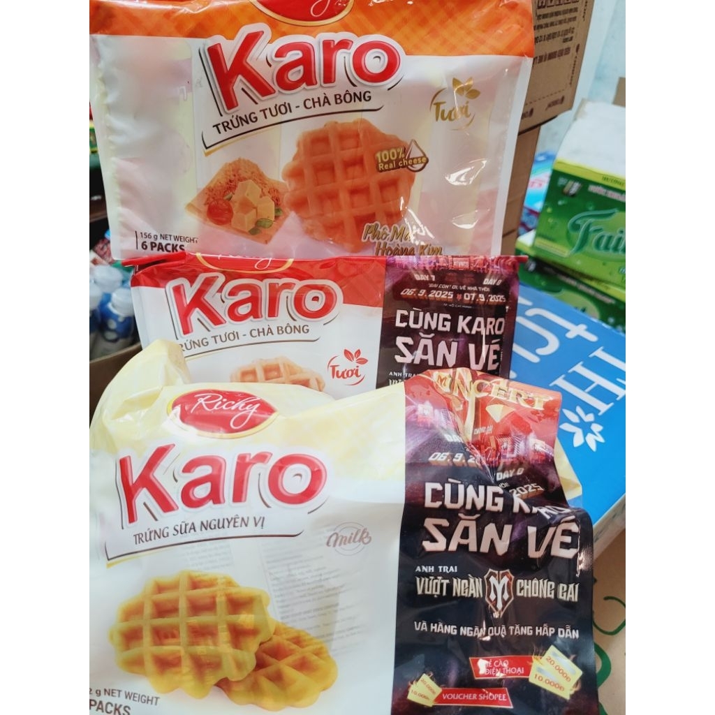 Bánh ruốc gà karo, phô mai, trứng sữa nguyên vị Richy