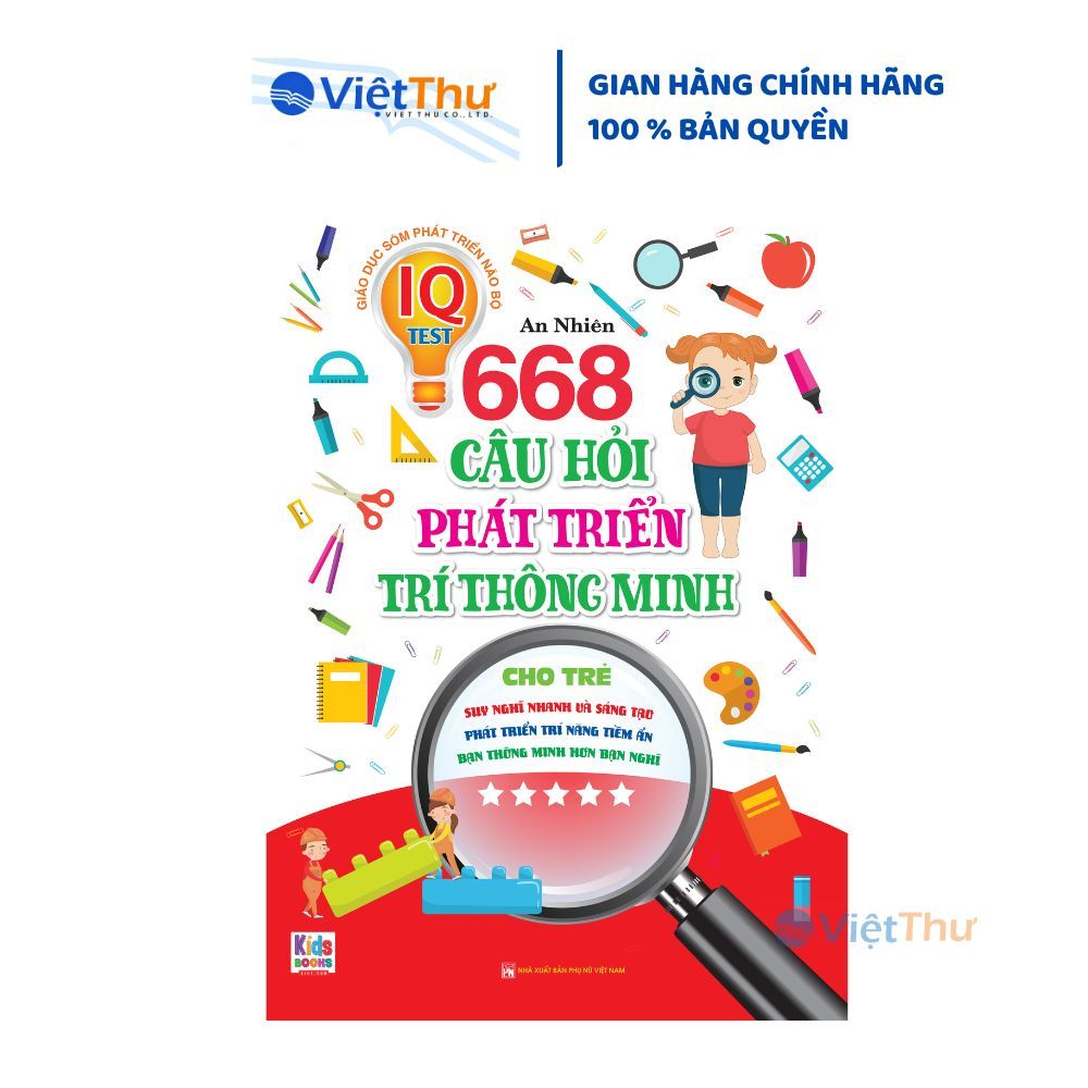 Sách - Phát Triển Trí Tuệ IO - 668 Câu Hỏi Phát Triển Trí Thông Minh Cho Trẻ - Tập 5 (Bìa Mềm) (VT)