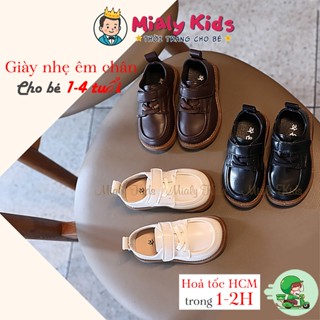 Giày da mềm bé trai form nhỏ chống trơn siêu êm 1 tuổi- 4 tuổi Giày trẻ em thời trang đi học đi tiệc