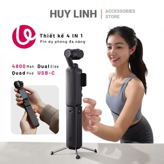 Ulanzi PK12 pin sạc dự phòng cho DJI Pocket 3 / DJI Action / Điện thoại tích hợp Quadpod 4 chân 4800mah chính hãng
