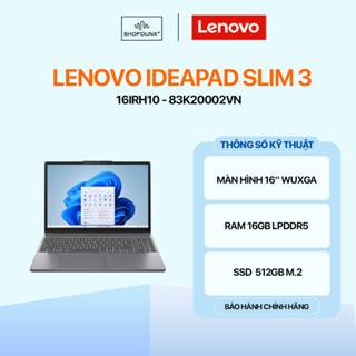 Laptop Lenovo IdeaPad Slim 3 16IRH10 83K20002VN i5-13420H | 16GB | 512GB | Intel UHD | 16" | Xám Chính Hãng