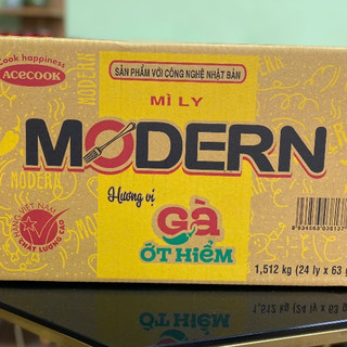    Thùng 24 ly   Mì Modern Vị Gà Ớt Hiểm 63g 