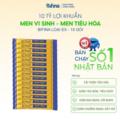 Men vi sinh Bifina EX Nhật Bản – Hỗ trợ tiêu hóa khỏe mạnh, giảm rối loạn tiêu hóa - Lẻ 15 gói (không có hộp)