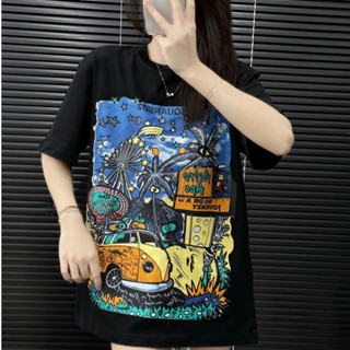  Áo Thun Nam Nữ Boy Phố DSQUARED2 Cây Dừa Cổ Tròn Tay Ngắn Chất Vải Cotton In Hình Siêu To Nét 