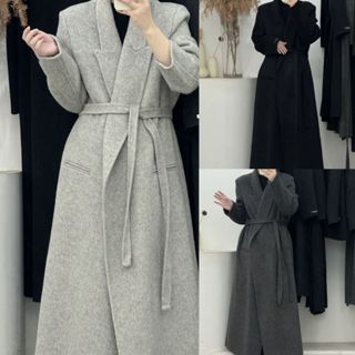 「ADELIA」Áo Dạ Lông Cừu Dáng Dài Hàn Quốc Kèm Thắt Đai Áo Dạ Cashmere DT29 7202 