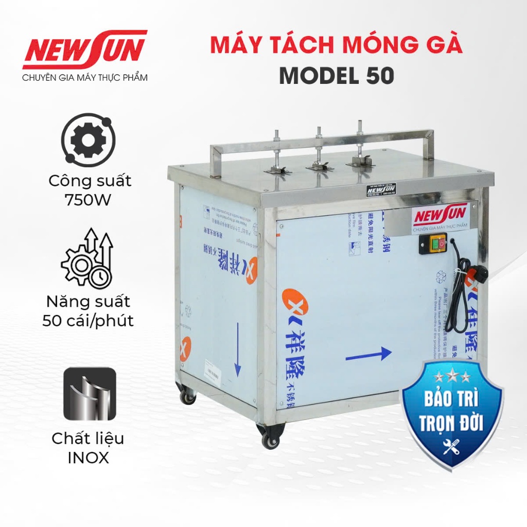 Máy tách móng gà Model 50 NEWSUN - Gía bán chưa bao gồm phí Newsun vận chuyển