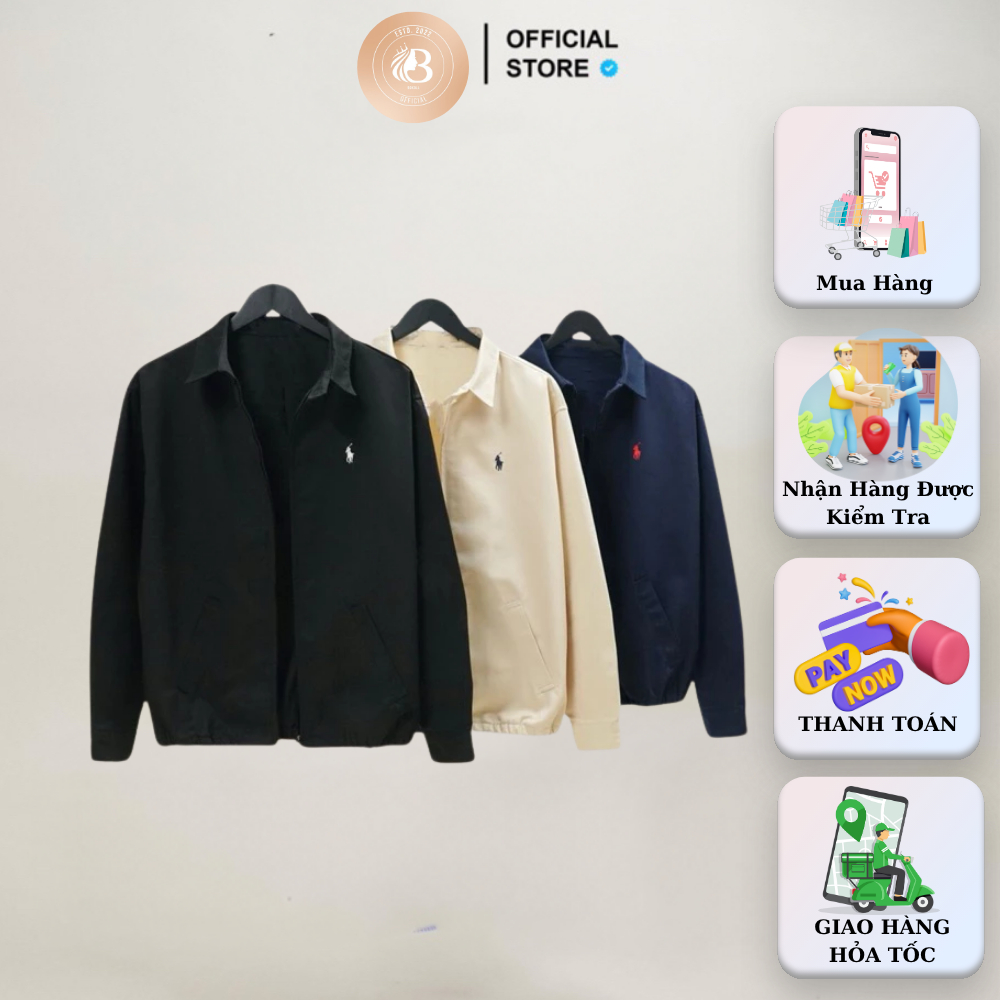 Áo Khoác Thêu Ngựa Harrington Chất Vải Kaki Dày Mịn Áo Jacket Hàng Bestquality