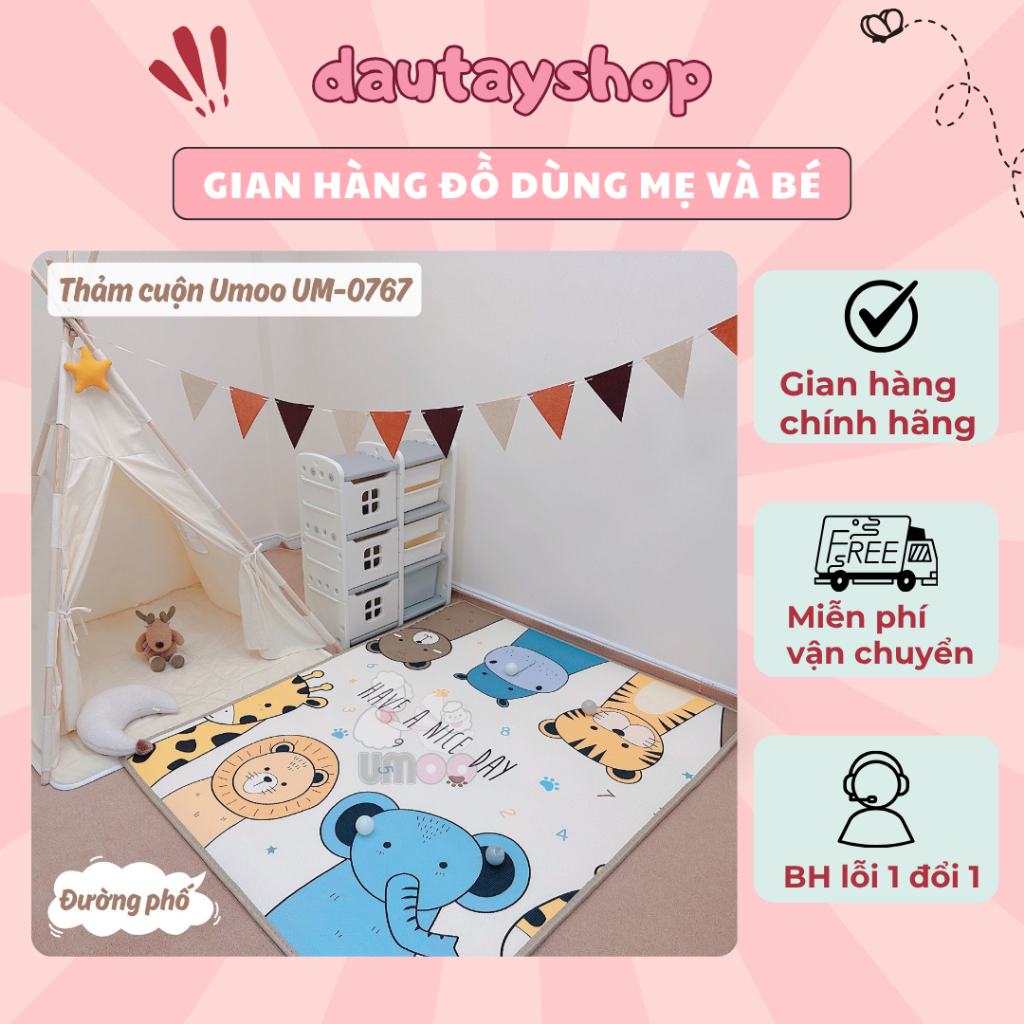 Thảm Xốp XPE Phủ Silicon Cao Cấp Umoo - Thảm Cho Bé - Thảm Cuộn / Thảm Gấp