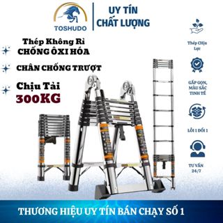 TOSHUDO - THANG INNOX CHỮ A  RÚT ĐƠN - RÚT ĐÔI NHẬP KHẨU , CHỐNG TRƯỢT TẢI TRỌNG 300KG