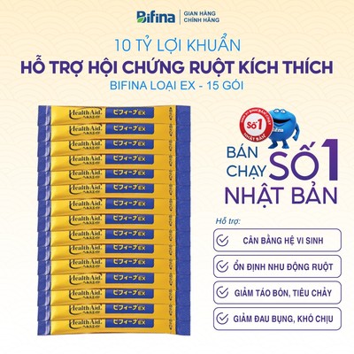 Men vi sinh Bifina EX Nhật Bản – Dành cho người hội chứng ruột kích thích, viêm đại tràng  – Lẻ 15 gói (không hộp)
