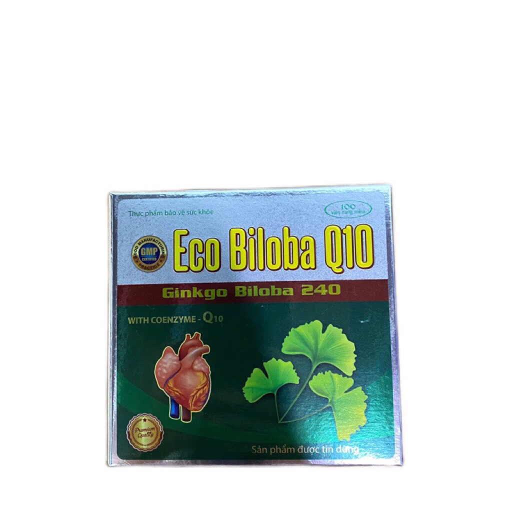 Bổ não HOẠT HUYẾT DƯỠNG NÃO Eco biloba Q10 - Ginkgo Biloba 240mg - Cải thiện trí nhớ, tăng cường lưu
