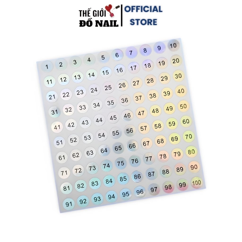 Tem dán số chai sơn từ 1 đến 100
