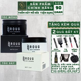 TẶNG LƯỢC NGẪU NHIÊN | TẶNG LƯỢC NGẪU NHIÊN | Sáp vuốt tóc Roug Matte Matt clay - 90 gram