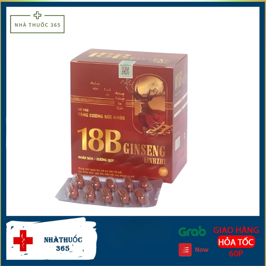 Viên uống Vitamin 18B WITH GINSENG  bồi bổ cơ thể tăng cường đề kháng (Hộp 100 viên )
