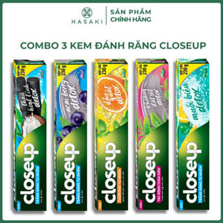  Combo 3 Tuýp Kem Đánh Răng Closeup Thơm Mát Trắng Răng Tự Nhiên 230g Hasaki Sản Phẩm Chính Hãng 