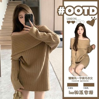  Áo len trễ vai thiết kế mặc 2 kiểu dáng rộng chất liệu dày mịn thời trang mùa đông MOQC SP83 