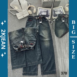  Quần ống suông rộng jean nữ túi viền Bigsize 55kg-90kg hàng QC cao cấp kiểu dáng ống rộng trơn QC378 2KJeans 