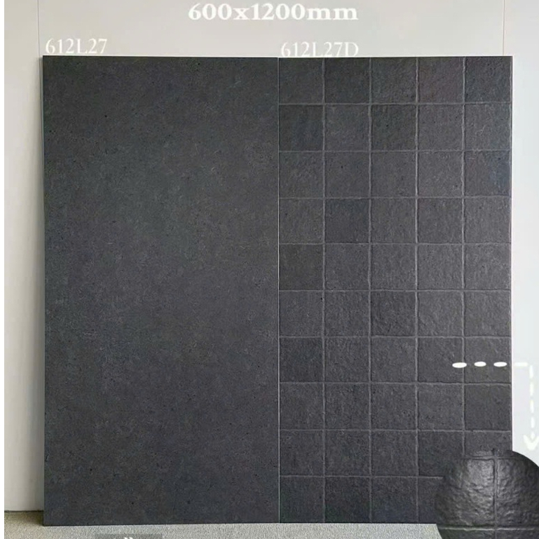 Gạch men đá bề mặt khô mờ nhẹ với những điêu khắc tinh xảo 4 face 60x120cm- gạch ốp lát men matt