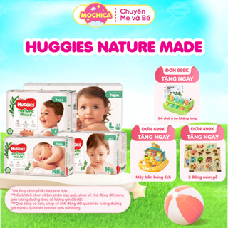 [TÃ DÁN] Bỉm HUGGIES siêu cao cấp Platinum Nature Made size NB60/S82/M64/L54_Mochica