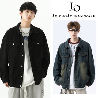 Áo Khoác Jean Nam Nữ WASH RETRO Dáng Suông Rộng Cúc Cài Áo Khoác Jacket Fashion Unisex Năng Động BIGSIZE