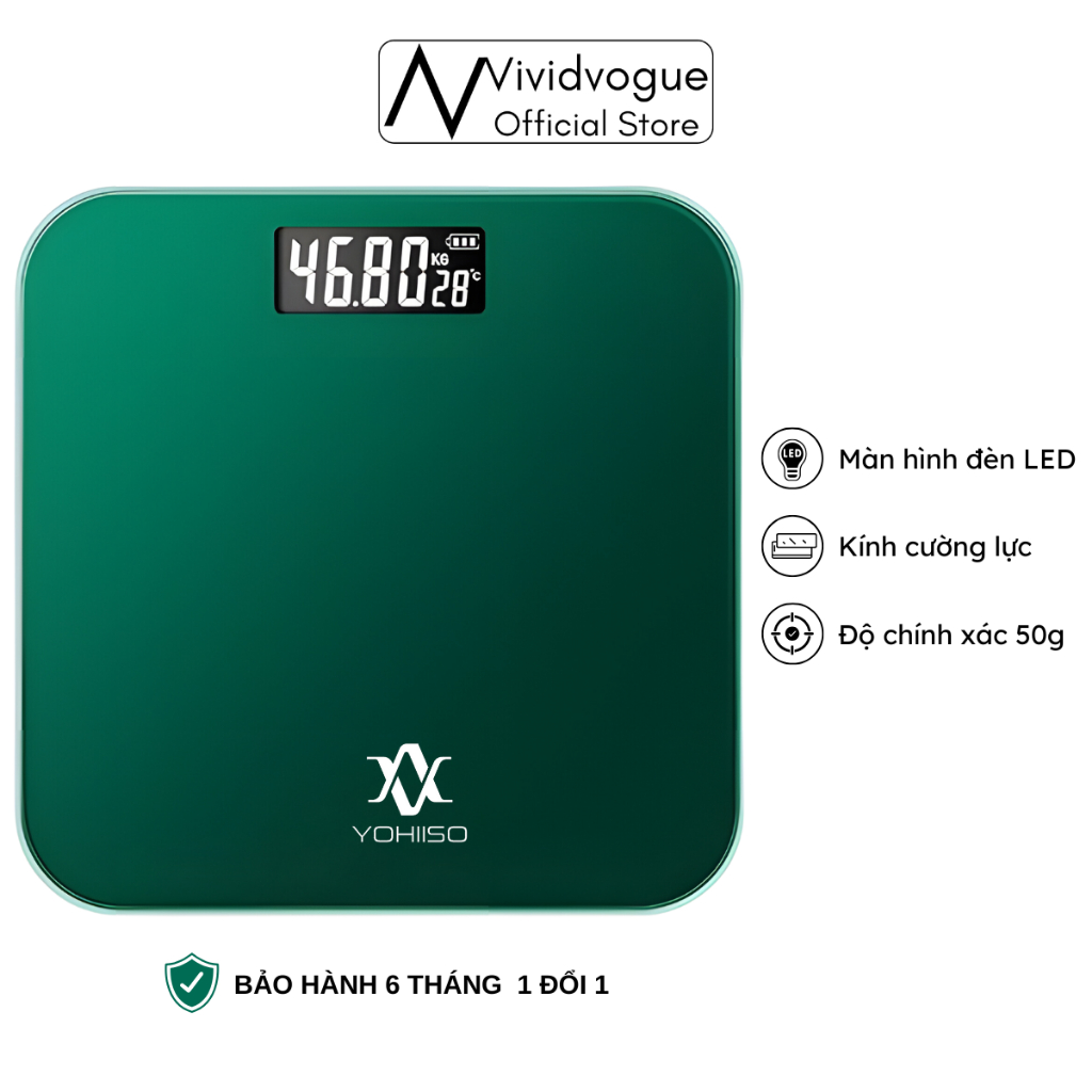 Cân Điện Tử Sức Khỏe YOHIISO, Cân Điện Tử Gia Đình Cao Cấp Trọng Lượng Tối Đa 180kg