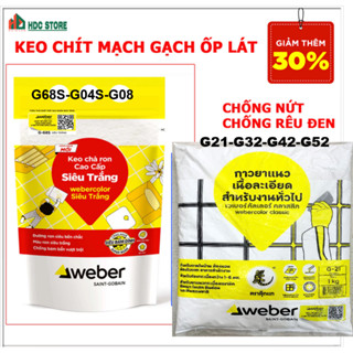 Keo chít mạch, keo chà ron chuyên dụng gạch ốp lát chính hãng Weber. Dùng nơi khô ráo, bảo vệ nền gạch, Túi đựng 1Kg.
