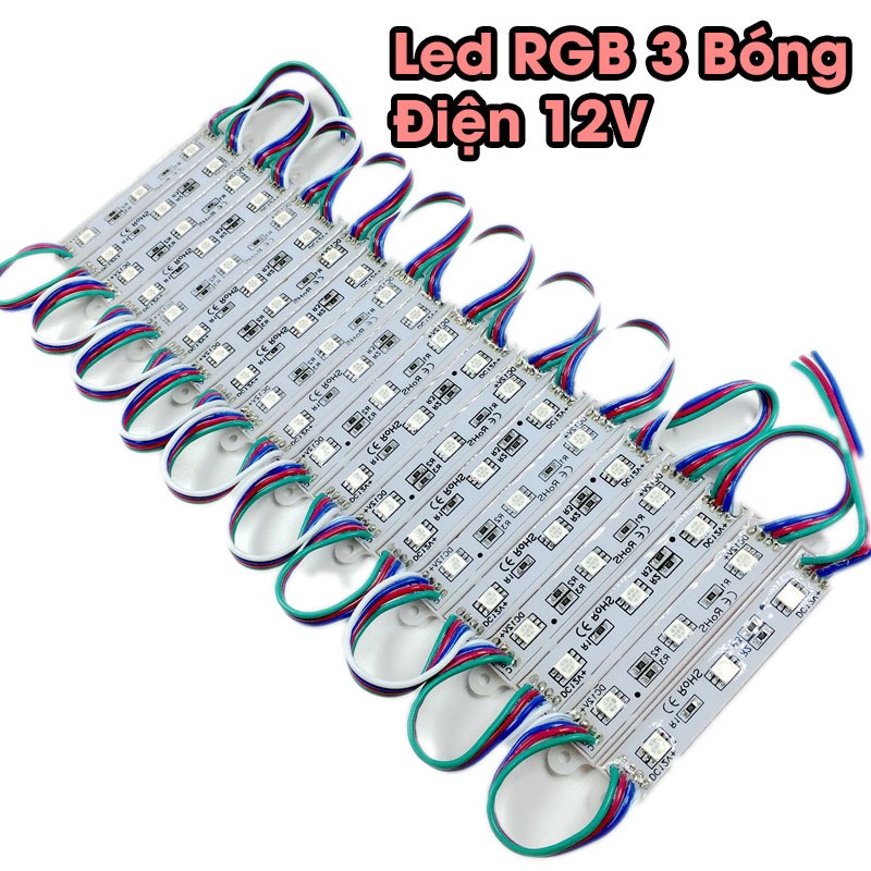 Led hắt RGB 5050 12v (20 led / vỉ)