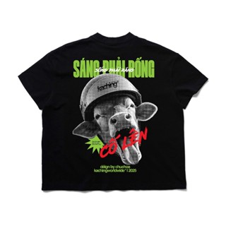KACHING /Boxy TShirt/ SÁNG PHẢI RỐNG 100% Cotton aka Áo Thun KACHING