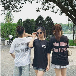 Áo Thun BÁN MÌNH CHO TƯ BẢN Hình In Nhũ Kim Tuyến Nhiều Màu Chất Poly Mịn Dày Dặn Co Dãn 2 Chiều Thấm Hút Mồ Hôi Nhẹ Top 