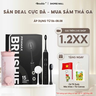 [GIÁ 1.3XX TẠI LIVE SHOP] Combo Tăm Nước Brushie Thập Sắc và Bàn Chải Điện Brushie Promax Phiên bản Mới 2025