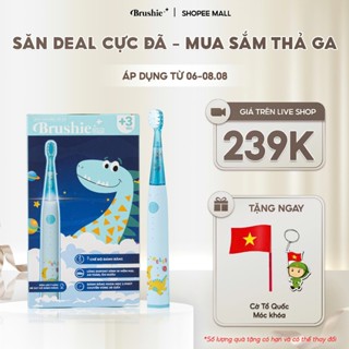 [GIÁ 243K TẠI LIVE SHOP] Bàn chải điện cho bé Brushie 3 chế độ làm sạch, lông mềm cho răng nhạy cảm