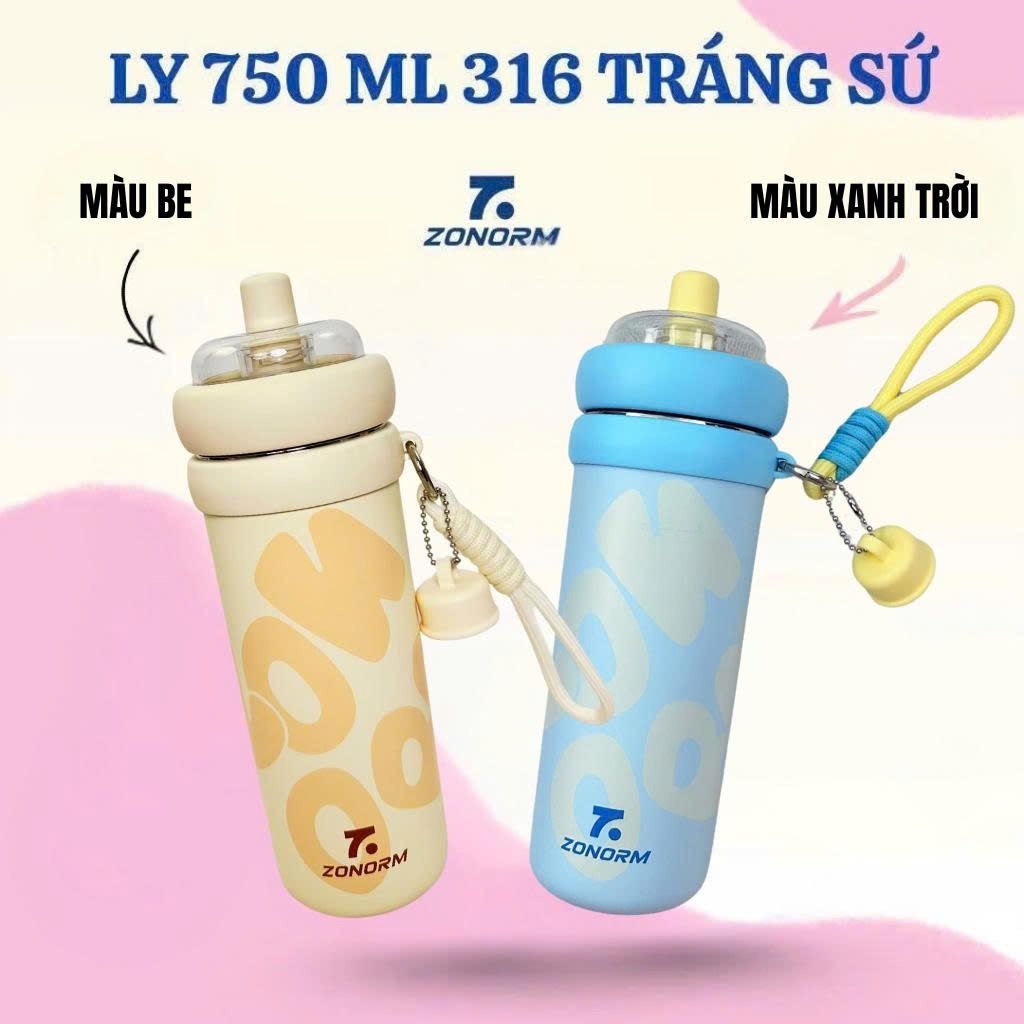 Ly Giữ Nhiệt Cao Cấp ZONORM 750ml Inox 316 Màu Ombre Tặng Kèm Móc Khóa Treo Cute | BigBuy360 - bigbuy360.vn
