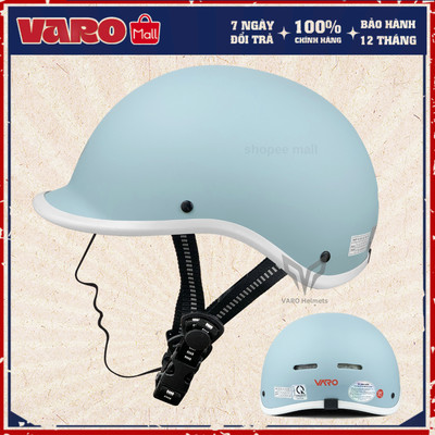 Nón Cá Heo Xám Xanh Nhám VARO HELMET - Mũ Bảo Hiểm Chính Hãng Đạt Chuẩn Freesize Dành Cho Người Lớn