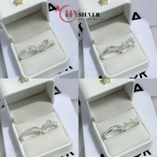 (Kèm hộp da như ảnh) Tổng hợp các mẫu nhẫn đôi Chy Silver full box như ảnh bạc thật