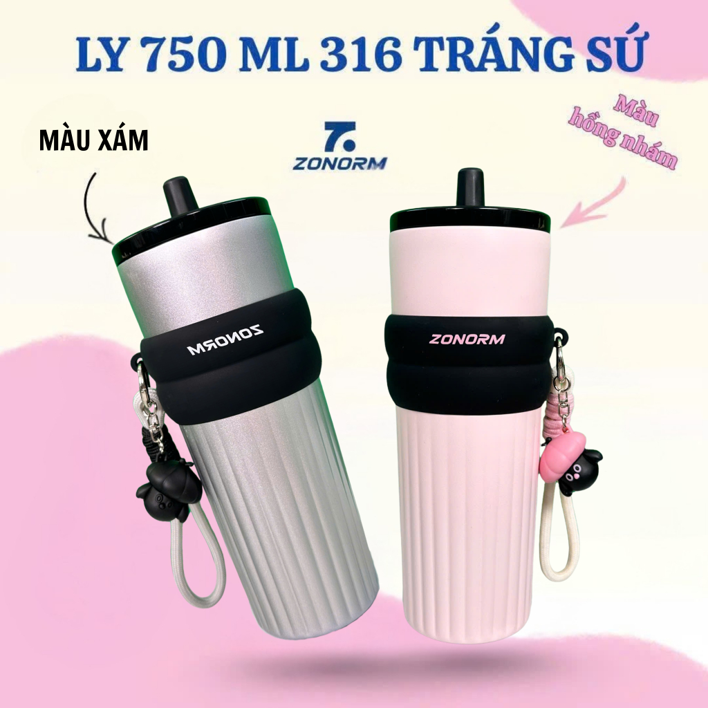 Ly Giữ Nhiệt Cao Cấp ZONORM 750ml Inox 316 Màu Ombre Tặng Kèm Móc Khóa Treo Cute | BigBuy360 - bigbuy360.vn