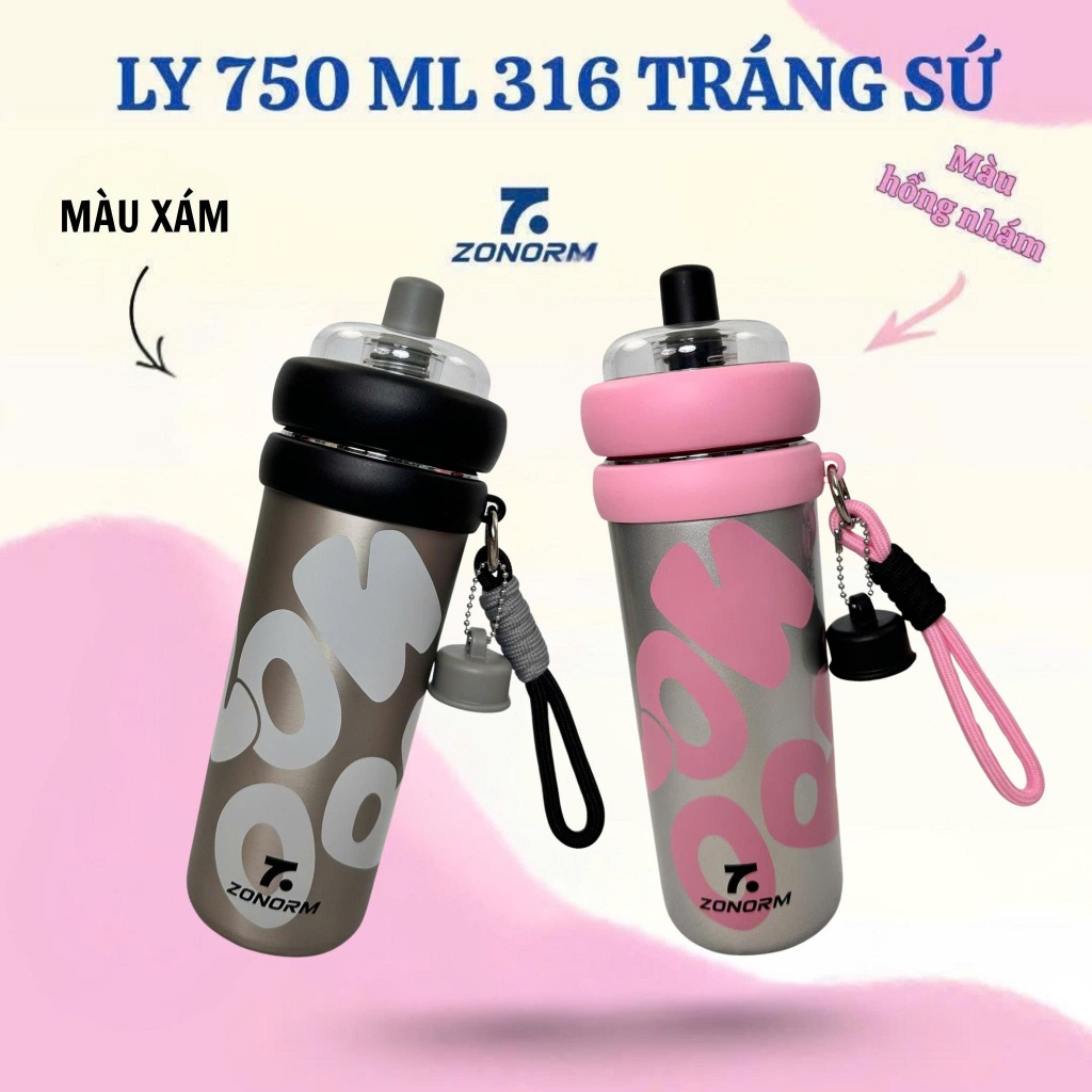 Ly Giữ Nhiệt Cao Cấp ZONORM 750ml Inox 316 Màu Ombre Tặng Kèm Móc Khóa Treo Cute | BigBuy360 - bigbuy360.vn